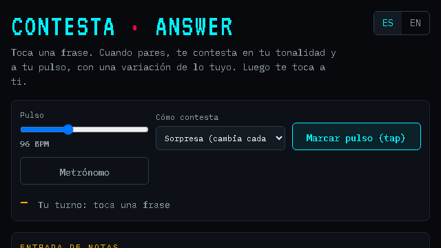 Contesta · El socio de improvisación